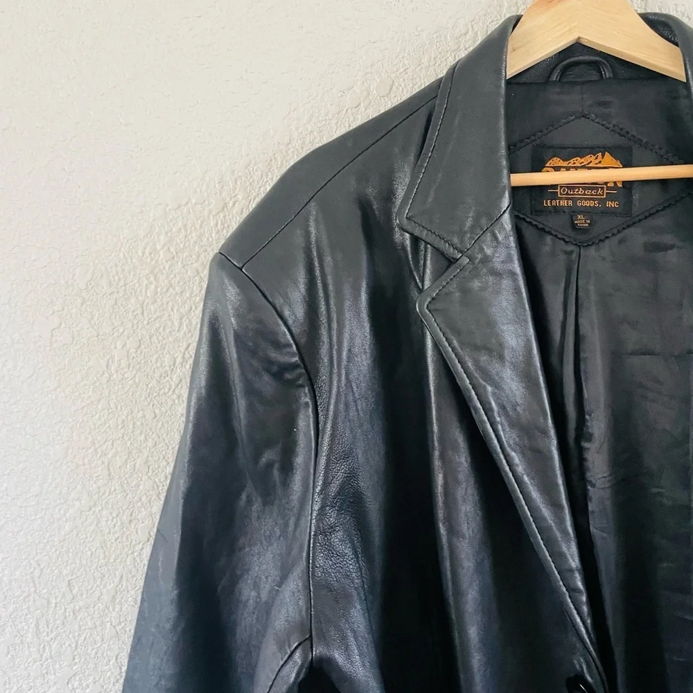 Vintage Canyon Outback Leather Goods Black Leather Jacket